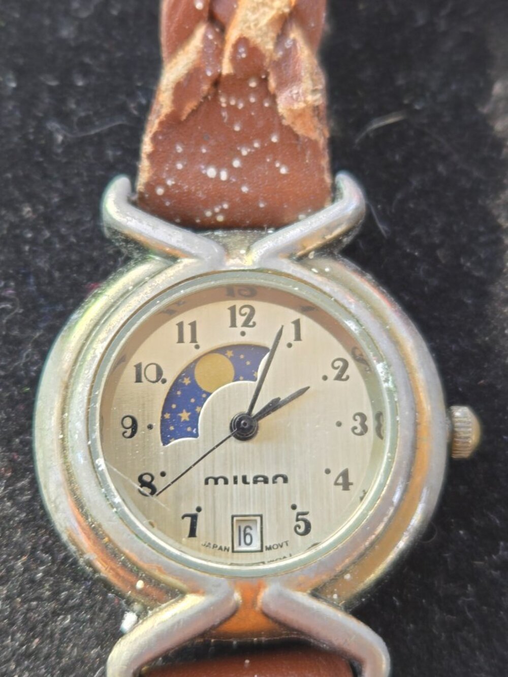 Vintage Milan moon phase wristwatch